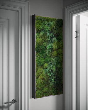 High-Profile Moss & Ferns Plant Painting Handmade 40” x 18”