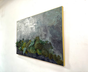 Mossy Depths Mixed-Media Moss Art 24” x 36”