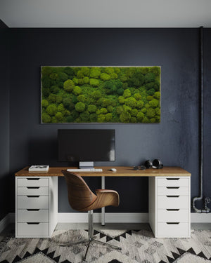 Moss Wall Preserved High Profile Moss in Gray Frame