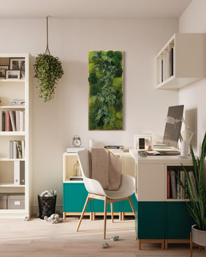 Warehouse Holiday Sale Preserved Moss Wall and Fern High Depth 40 " x 18"