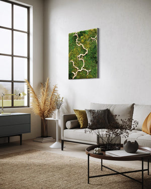 Warehouse Holiday Sale Preserved Moss Art Sandwood Branch Ombre Minimalist 35” x 45”