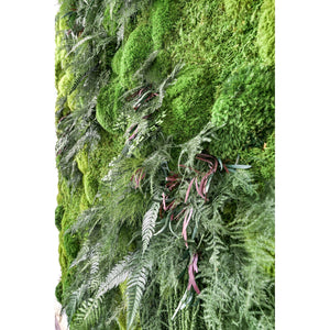Moss and ferns 68" x 68" oversized statement piece wall art with natural variations.