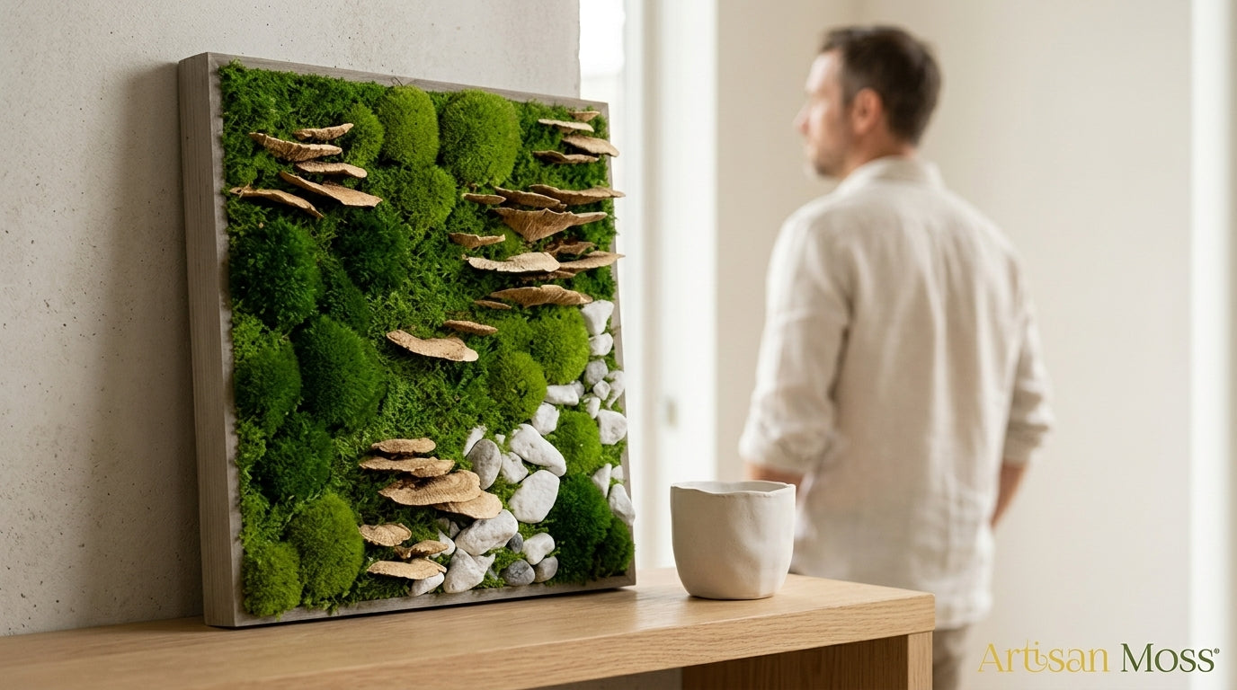 Preserved moss art: real texture and color for modern interiors—no sunlight required
