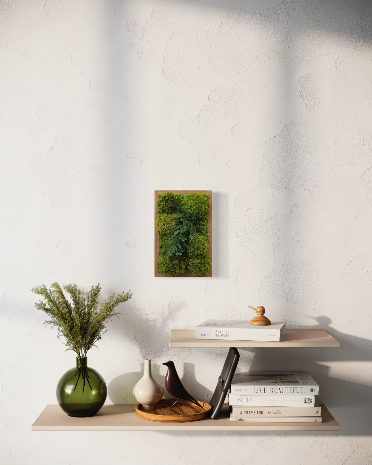 Fern &amp; Moss Plant Painting Handmade 8” x 12” Hang Horizontal or Vertical Holiday Gift Size