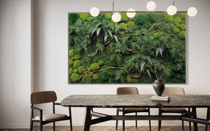 Natural Branch with Moss & Ferns - 68" x 33" Oversized Statement Piece