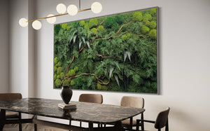 Natural Branch with Moss & Ferns - 68" x 33" Oversized Statement Piece