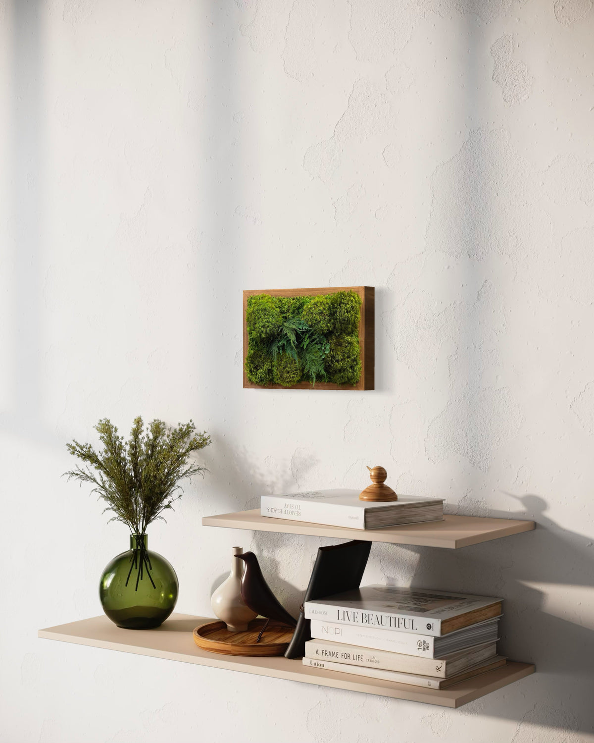 Fern &amp; Moss Plant Painting Handmade 8” x 12” Hang Horizontal or Vertical Holiday Gift Size