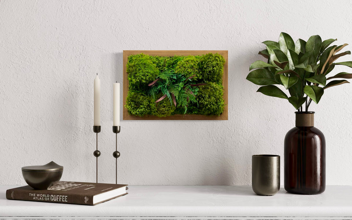Fern &amp; Moss Plant Painting Handmade 8” x 12” or 12” x 8” Hang Horizontal or Vertical Holiday Gift Size
