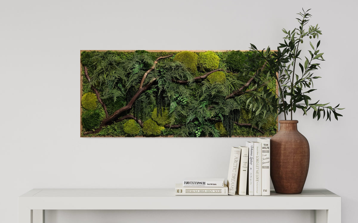 Warehouse Holiday Sale Preserved Moss Art Deep Red Branch 18&quot; x 40&quot;