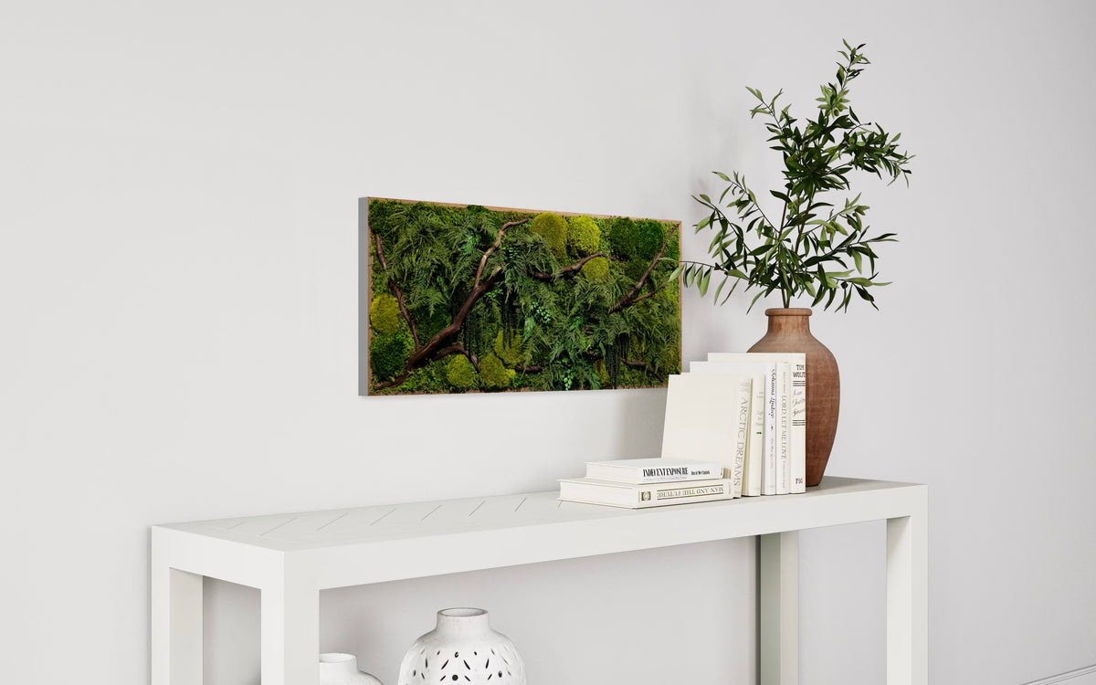 Warehouse Holiday Sale Preserved Moss Art Deep Red Branch 40" x 18"