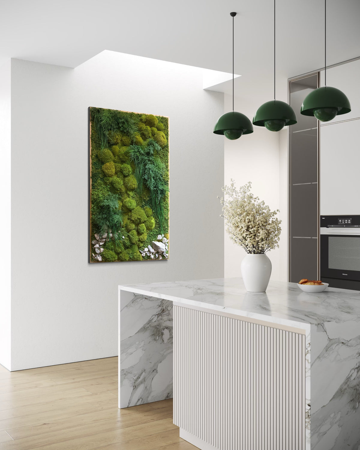 Warehouse Holiday Sale Preserved Moss Art with Natural Rock 36” x 60”