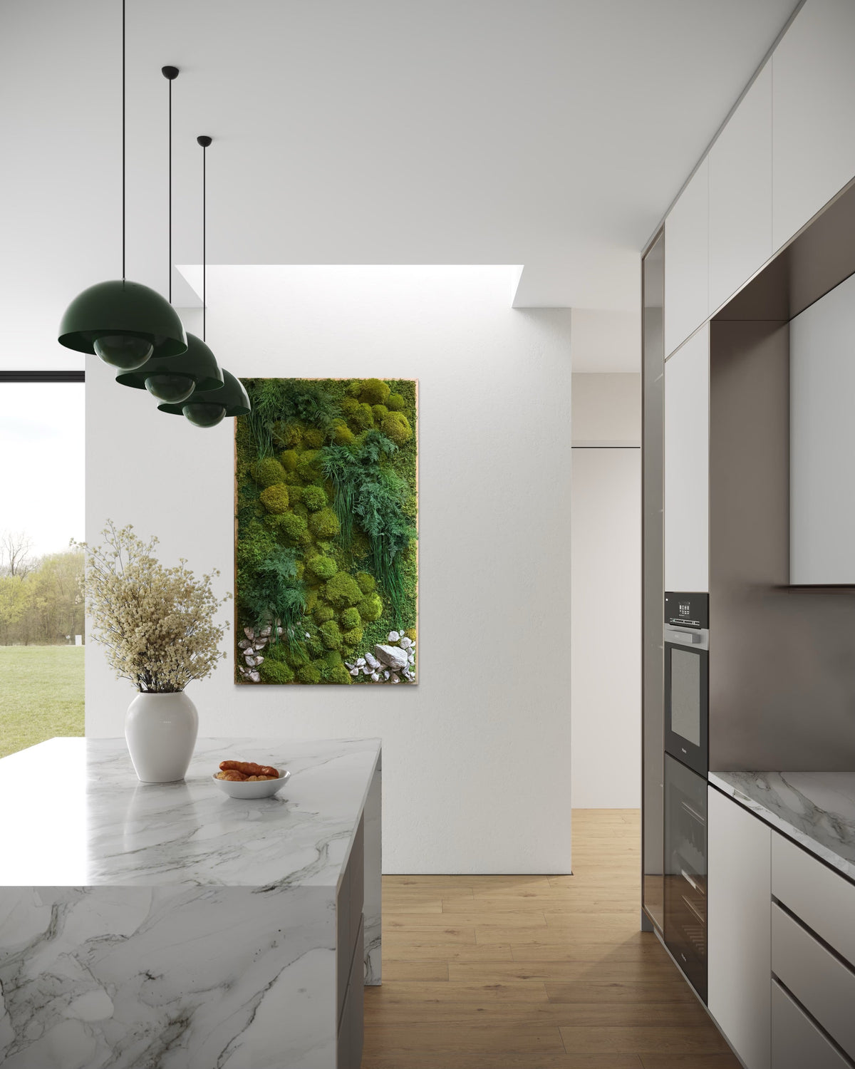 Warehouse Holiday Sale Preserved Moss Art with Natural Rock 36” x 60”