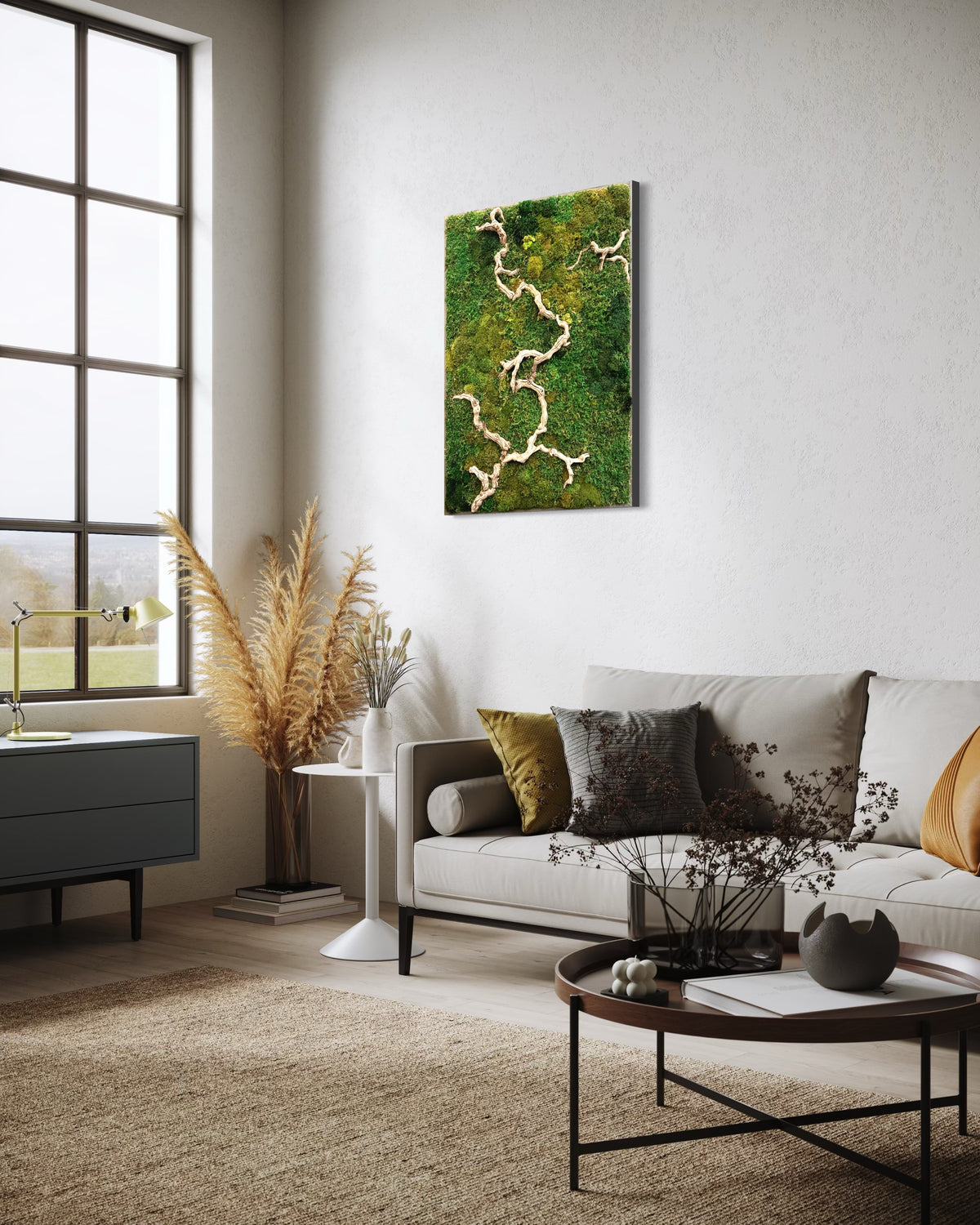 Warehouse Holiday Sale Preserved Moss Art Sandwood Branch Ombre Minimalist 35” x 45”