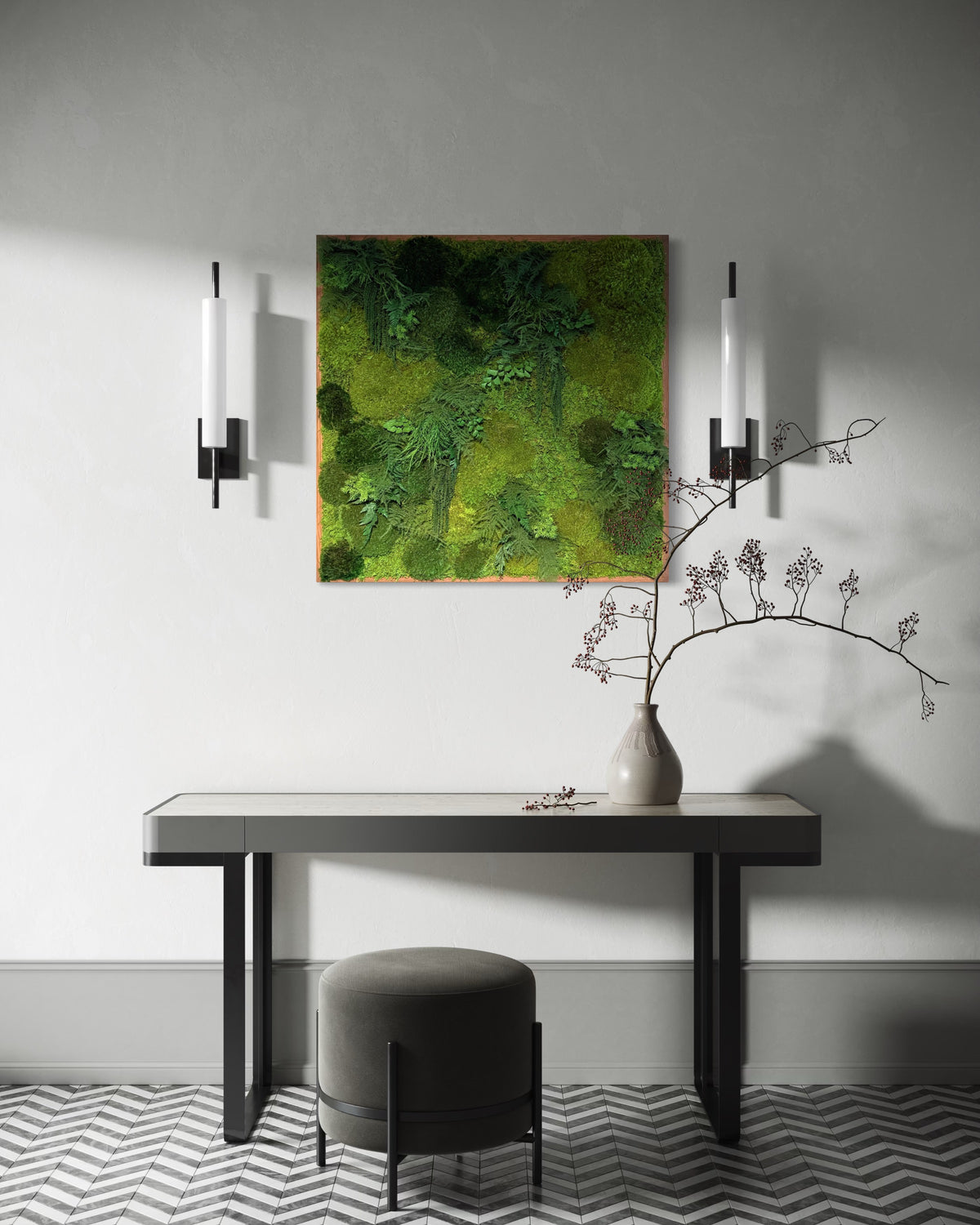 Warehouse Holiday Sale Preserved Moss &amp; Fern Art 33" x 33"