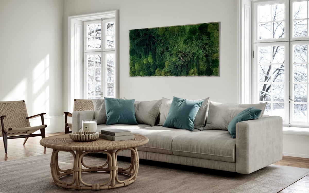 Warehouse Holiday Sale Preserved Moss &amp; Fern Art 36” x 70”