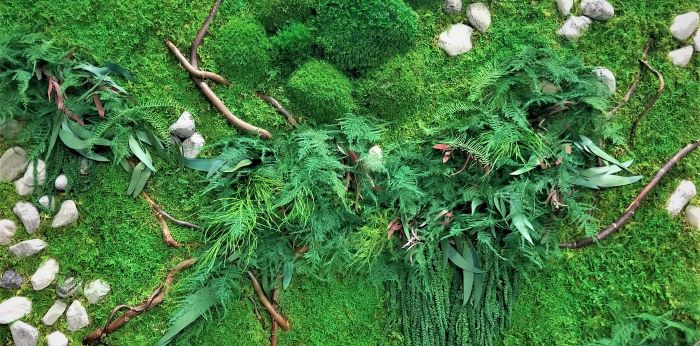 large_moss_wall_preserved_moss_and_fern_plant_painting_with_red_branch_and_stones