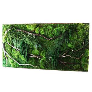 large moss art red branches